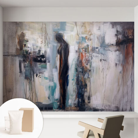 Tapete Vliestapete mit Kleber - Wanddekoration Wohnzimmer - Tapete Schlafzimmer Geheimnisvolle Gestalt 152x104 cm