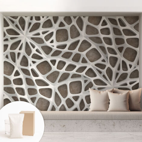 Tapete Vliestapete mit Kleber - Wanddekoration Wohnzimmer - Tapete Schlafzimmer Geometrisches Netz 208x146 cm