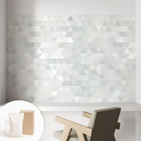 Tapete Vliestapete mit Kleber - Wanddekoration Wohnzimmer - Tapete Schlafzimmer Graues Muster 104x70 cm