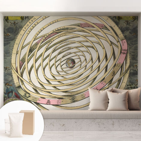 Tapete Vliestapete mit Kleber - Wanddekoration Wohnzimmer - Tapete Schlafzimmer Kosmische Spirale 208x146 cm