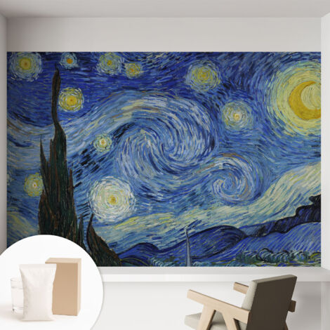 Tapete Vliestapete mit Kleber - Wanddekoration Wohnzimmer - Tapete Schlafzimmer Nächtlicher Wirbel 152x104 cm