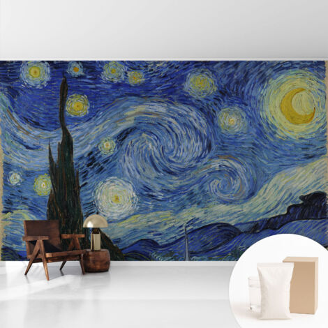 Tapete Vliestapete mit Kleber - Wanddekoration Wohnzimmer - Tapete Schlafzimmer Nächtlicher Wirbel 416x254 cm