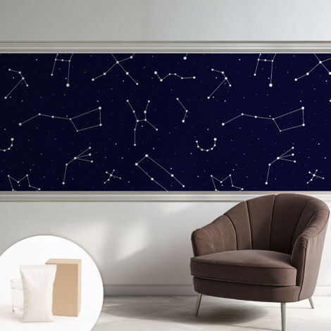 Tapete Vliestapete mit Kleber - Wanddekoration Wohnzimmer - Tapete Schlafzimmer Sternenhimmel 250x104 cm