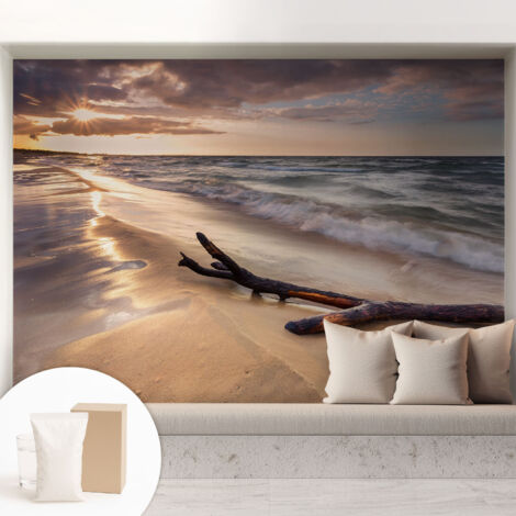 Tapete Vliestapete mit Kleber - Wanddekoration Wohnzimmer - Tapete Schlafzimmer Weststrand 208x146 cm