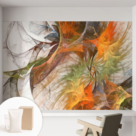 Tapete Vliestapete mit Kleber - Wandgestaltung - Tapete Wohnzimmer - Flur Eingangsbereich Abstraktes Kaleidoskop 152x104 cm