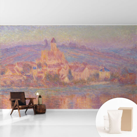 Tapete Vliestapete mit Kleber - Wandgestaltung - Tapete Wohnzimmer - Flur Eingangsbereich Charmante Kleinstadt 416x254 cm