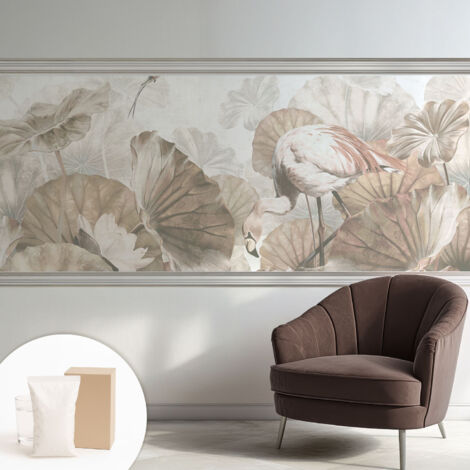 Tapete Vliestapete mit Kleber - Wandgestaltung - Tapete Wohnzimmer - Flur Eingangsbereich Elegante Natur 250x104 cm