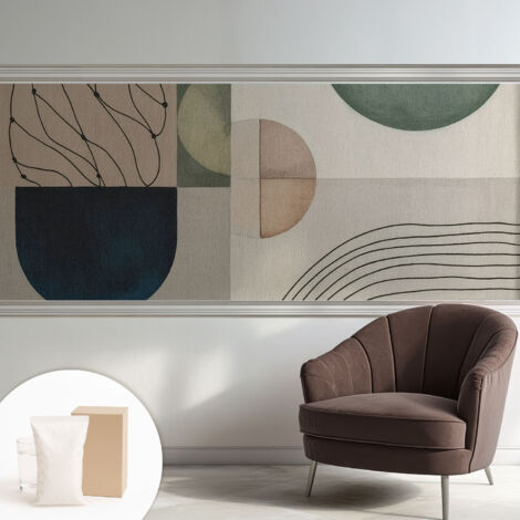 Tapete Vliestapete mit Kleber - Wandgestaltung - Tapete Wohnzimmer - Flur Eingangsbereich Geometrische Formen 250x104 cm