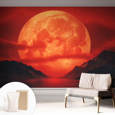 Tapete Vliestapete mit Kleber - Wandgestaltung - Tapete Wohnzimmer - Flur Eingangsbereich Nächtliches Phänomen 312x219 cm