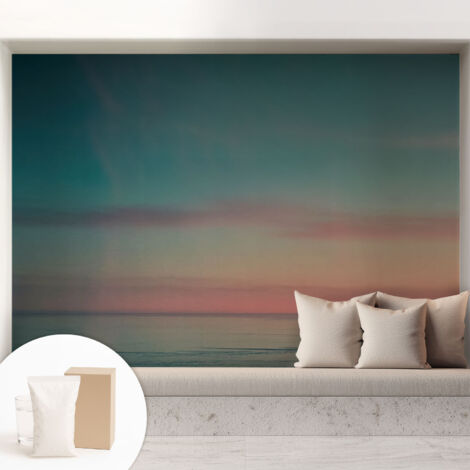 Tapete Vliestapete mit Kleber - Wandgestaltung - Tapete Wohnzimmer - Flur Eingangsbereich Ruhiges Meer 208x146 cm