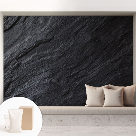 Tapete Vliestapete mit Kleber - Wandgestaltung - Tapete Wohnzimmer - Flur Eingangsbereich Steinstruktur 208x146 cm