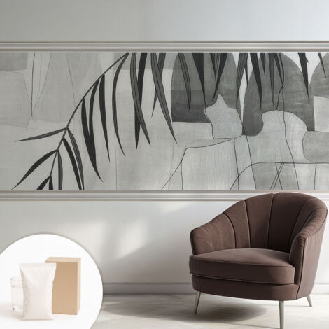 Tapete Vliestapete mit Kleber Wandtapete modern - Tapete mit Motiv - Tapete Schlafzimmer Abstrakte Palme 250x104 cm