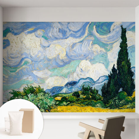 Tapete Vliestapete mit Kleber Wandtapete modern - Tapete mit Motiv - Tapete Schlafzimmer Ausdrucksstarke Wolken 152x104 cm