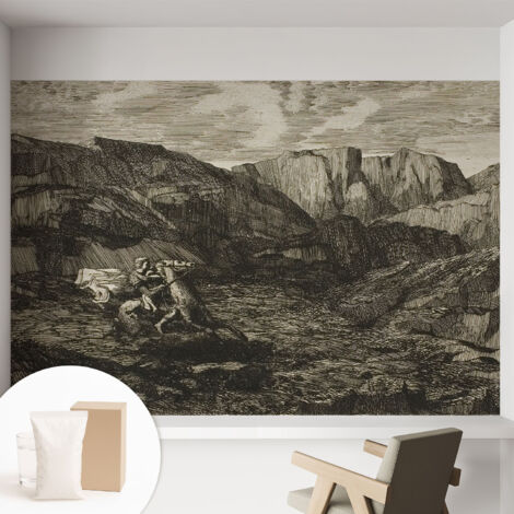 Tapete Vliestapete mit Kleber Wandtapete modern - Tapete mit Motiv - Tapete Schlafzimmer Bergreise 152x104 cm