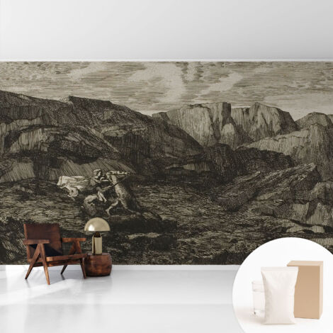 Tapete Vliestapete mit Kleber Wandtapete modern - Tapete mit Motiv - Tapete Schlafzimmer Bergreise 416x254 cm