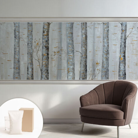 Tapete Vliestapete mit Kleber Wandtapete modern - Tapete mit Motiv - Tapete Schlafzimmer Birkenbäume 250x104 cm