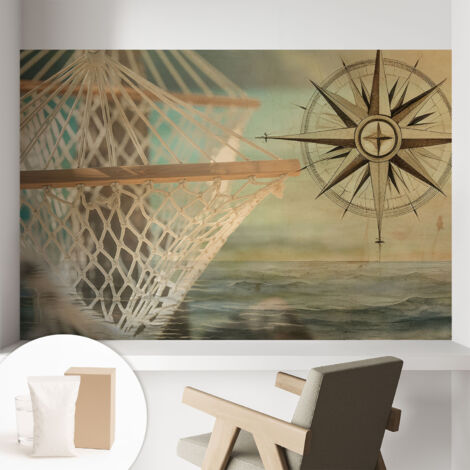 Tapete Vliestapete mit Kleber Wandtapete modern - Tapete mit Motiv - Tapete Schlafzimmer Entspannung am Meer 104x70 cm