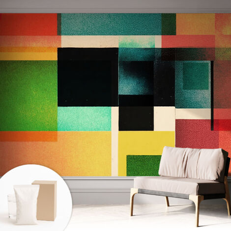 Tapete Vliestapete mit Kleber Wandtapete modern - Tapete mit Motiv - Tapete Schlafzimmer Geometrische Abstraktion 312x219 cm