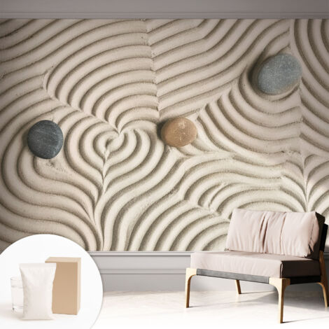 Tapete Vliestapete mit Kleber Wandtapete modern - Tapete mit Motiv - Tapete Schlafzimmer Harmonische Wellen 312x219 cm