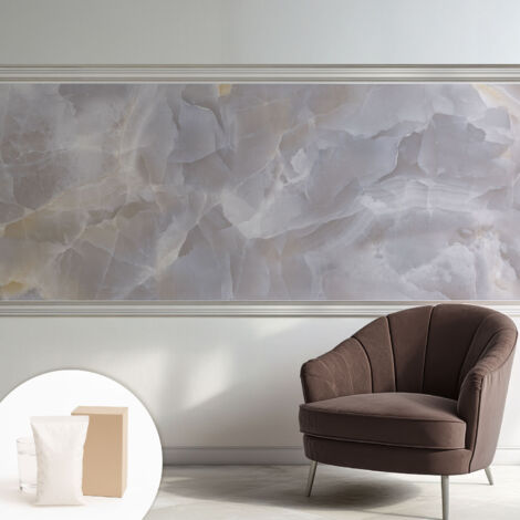 Tapete Vliestapete mit Kleber Wandtapete modern - Tapete mit Motiv - Tapete Schlafzimmer Marmorwellen 250x104 cm