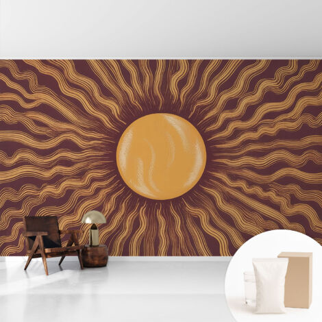 Tapete Vliestapete mit Kleber Wandtapete modern - Tapete mit Motiv - Tapete Schlafzimmer Sonnenstrahlen 416x254 cm