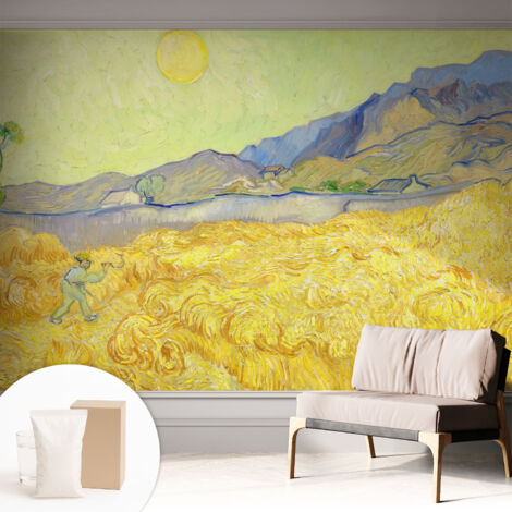 Tapete Vliestapete mit Kleber Wandtapete modern - Tapete mit Motiv - Tapete Schlafzimmer Weizenfeld 312x219 cm