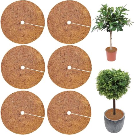 Tapetes de coco para plantas, 6 unidades de 30 cm, discos protectores para plantas, tapetes para protección invernal