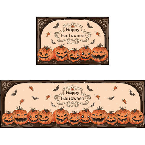 Tapetes decorativos de cocina para Halloween, juego de 2 tapetes y alfombras de cocina cómodos