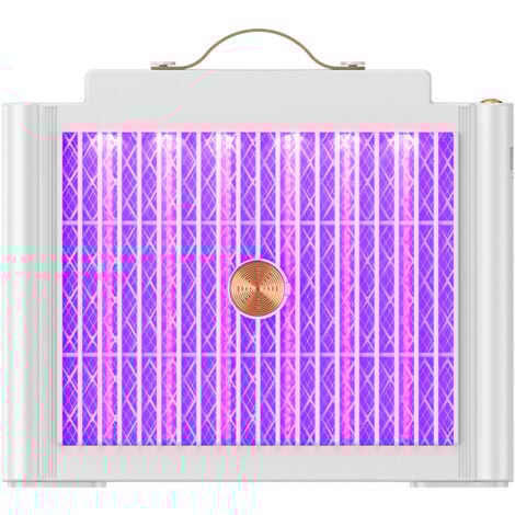Tapette à moustiques électrique avec crochet et dispositif d'aspiration (32x3,9x27CM), peut être utilisée à l'intérieur et à l'extérieur, tue-mouches rechargeable 1200mAH, tue-insectes