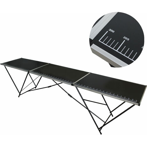 Tapeziertisch Alu Flohmarkttisch 300x60 cm Klapptisch klappbar mit Messskala