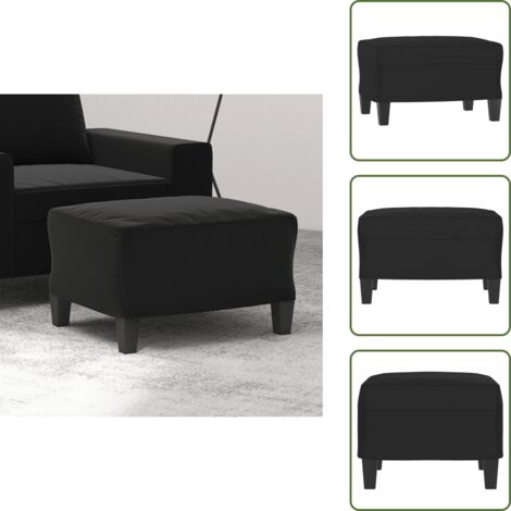 Tapicería de microfibra - vidaXL Reposapiés tela de microfibra negro 60x50x41 cm - Muebles de interior