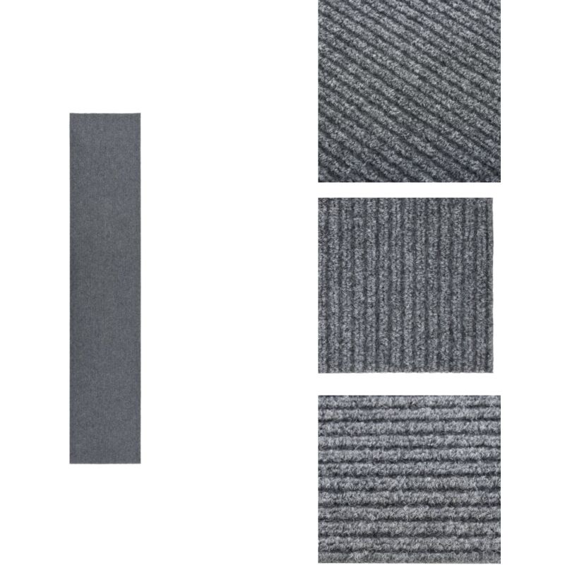 Tapis 100x500 cm Gris - Tapis Entrée - Tapis Salon - Tapis Design - Tapis Moderne - Tapis Gris