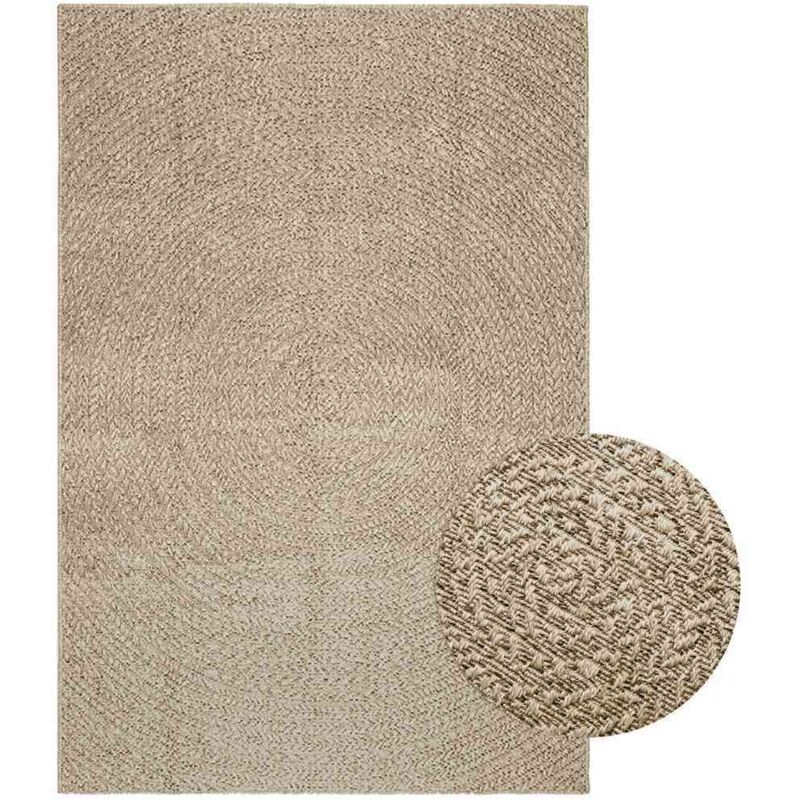 Vidaxl - Tapis zizur beige 140x200 cm aspect de jute intérieur extérieur