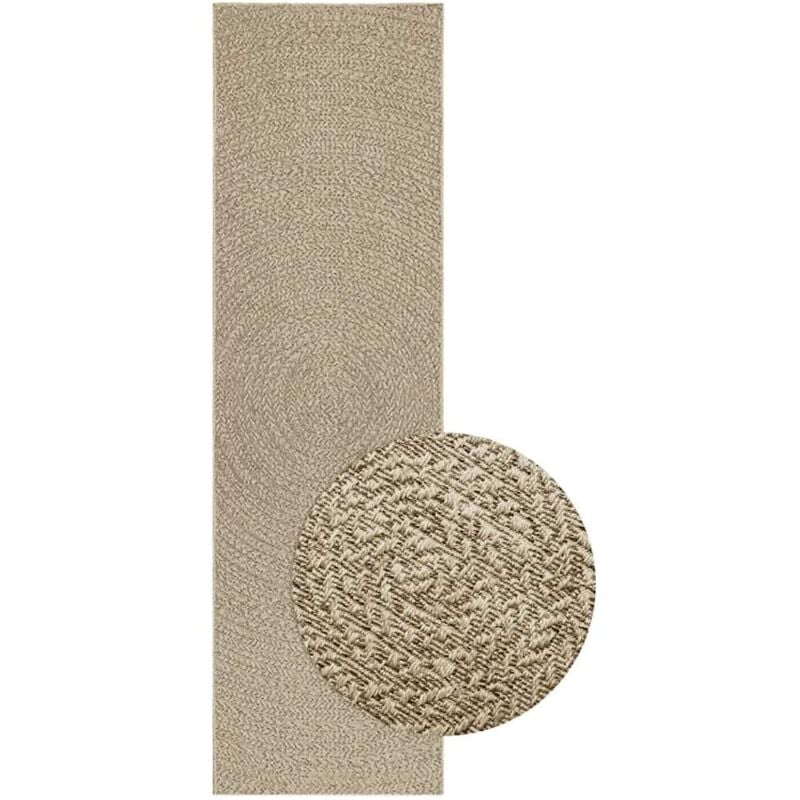 Vidaxl - Tapis zizur beige 80x250 cm aspect de jute intérieur extérieur
