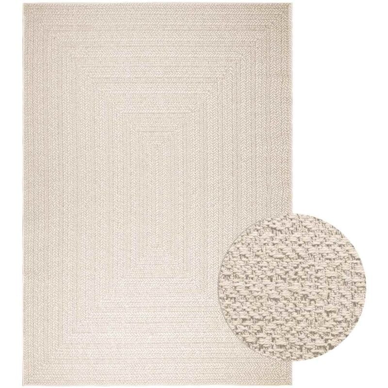 Vidaxl - Tapis zizur crème 200x290 cm aspect de jute intérieur extérieur