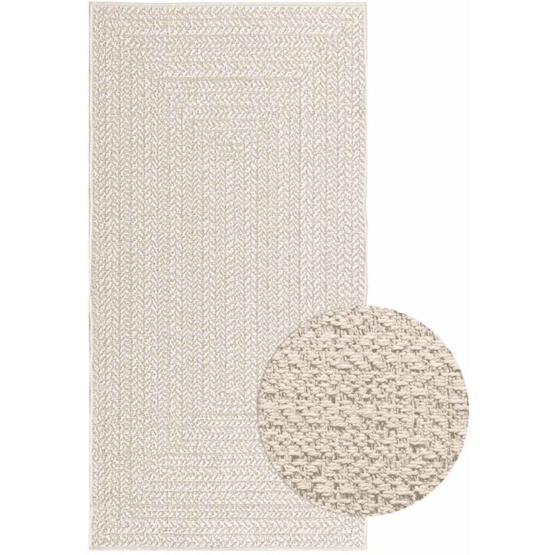Vidaxl - Tapis zizur crème 80x150 cm aspect de jute intérieur extérieur