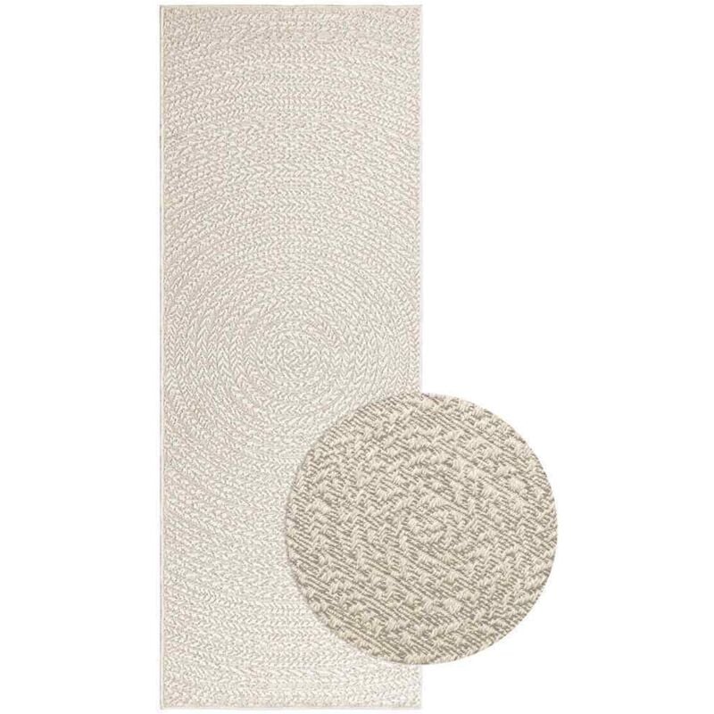Vidaxl - Tapis zizur crème 80x200 cm aspect de jute intérieur extérieur
