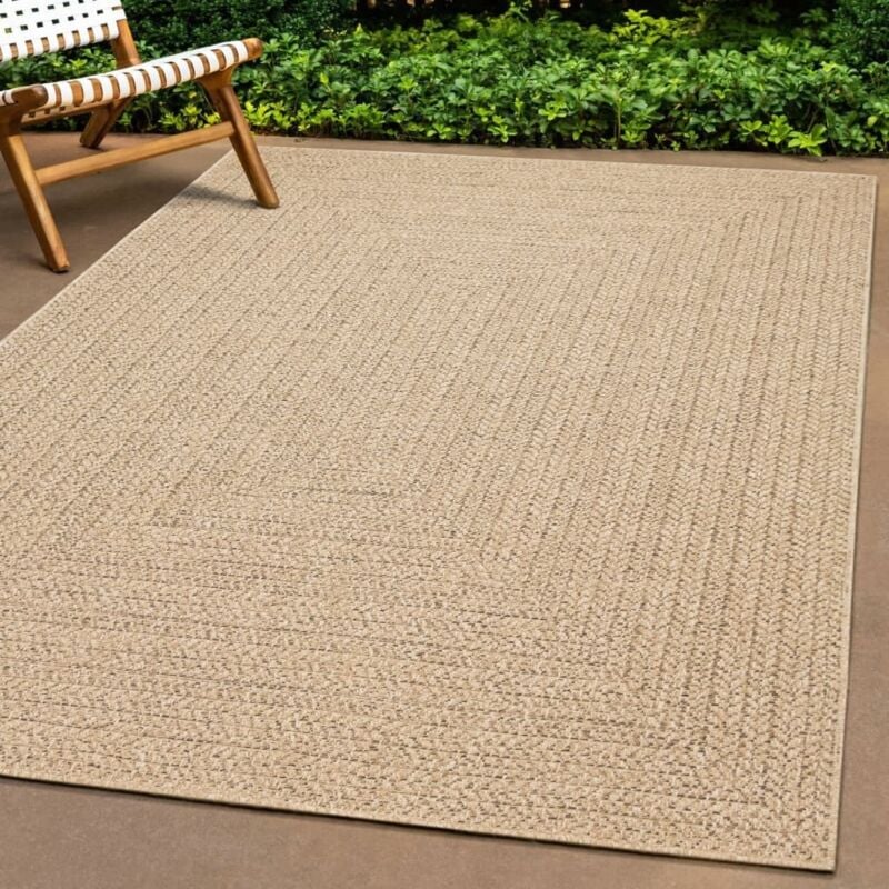 Tapis 140x200 cm Tapis de salon Tapis d'entrée aspect jute intérieur et extérieur 25515