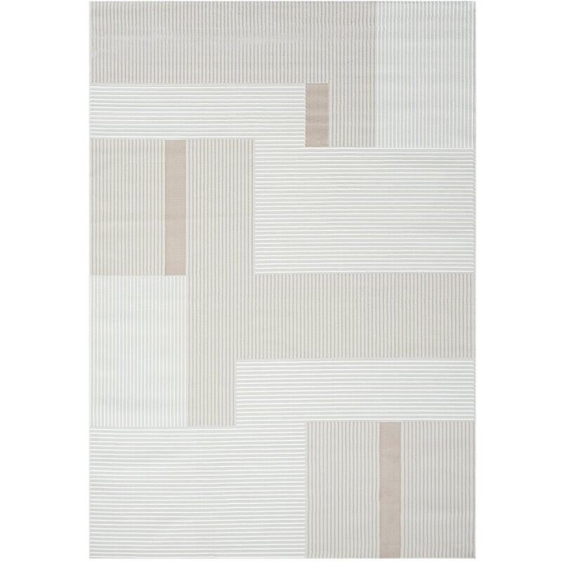 Privatefloor - Grand Tapis Design Contemporain et Moderne - Beige (290x200 cm) - Qara Beige