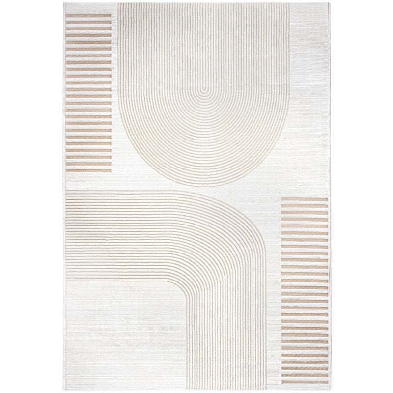 Privatefloor - Grand Tapis Design Contemporain et Moderne - Beige (290x200 cm) - Rya Beige