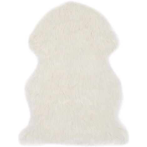 Tapis 60 x 90 cm Peau de mouton synthétique Blanc Maison & jardin