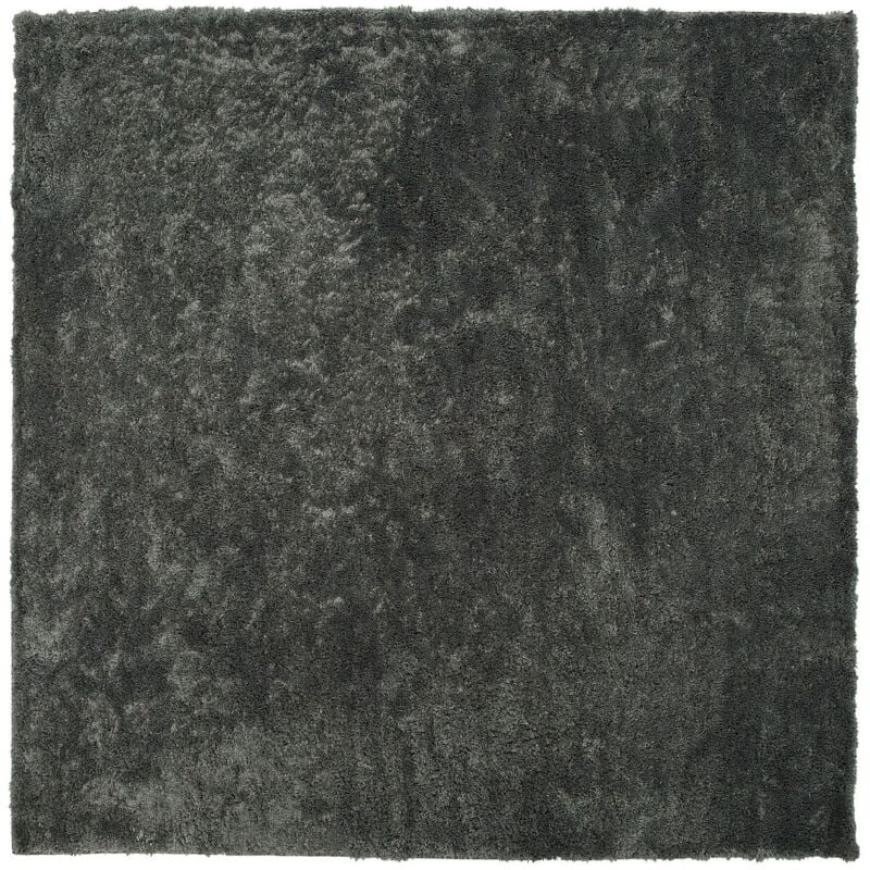 Tapis Épais 200 x 200 cm en Tissu Coton Gris Foncé Doux au Toucher pour Chambre et Salon Moderne Beliani