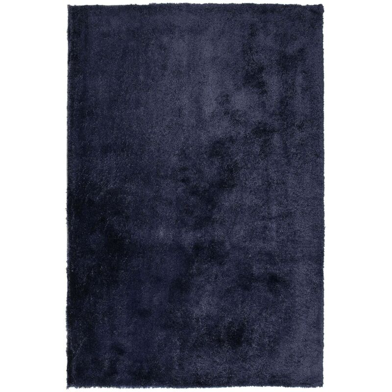 Tapis Épais 140 x 200 cm en Tissu Coton Bleu Doux au Toucher pour Chambre et Salon Moderne Beliani
