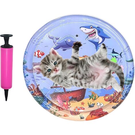 Tapis à Eau pour Chat, Tapis de Jeu Rond interactif avec