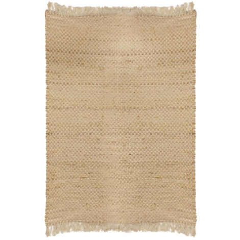 Tapis à Franges en Jute "Polba" 120x170cm Naturel