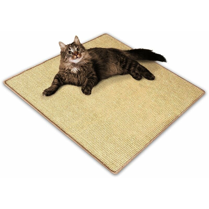 Tapis à griffer pour Chat Sisal 100 x 100 cm Crème
