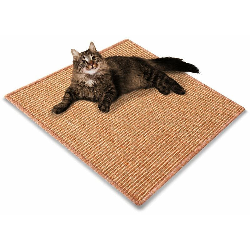 Tapis à griffer pour Chat Sisal 100 x 100 cm Terra Abricot