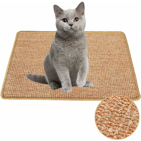 Tapis à Gratter pour Chat, Tapis à Gratter en Sisal Naturel Grattoir Tampon à Gratter pour Animaux de Compagnie Antidérapant pour Chat Jouet de Soin des Griffes pour Chat(30 40cm)