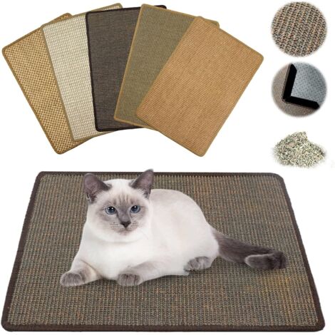 Tapis à Griffer pour Chat en Sisal, Résistant et Antidérapant, Compatible avec le Chauffage au Sol, Protège-Griffes des Griffes et Convient pour les Murs et les Sols (Couleur Aléatoire) 40 x 60 cm