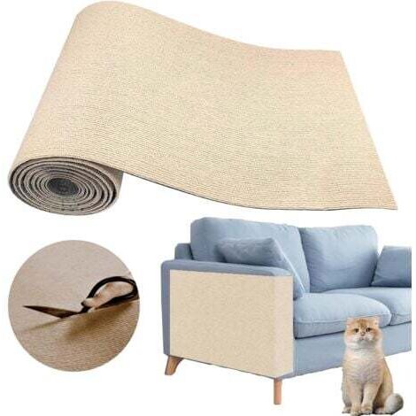 Tapis à griffer pour chat, griffoir adhésif découpable, protection pour meubles, convient pour la fabrication d'arbres à chat (kaki, 40 x 100cm)